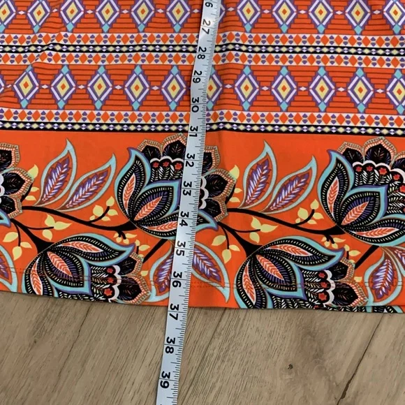 RN Studio by Ronni Nicole Orange Paisley Floral Midi Dress Size XL #D18 - Picture 8 of 9